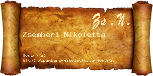 Zsemberi Nikoletta névjegykártya